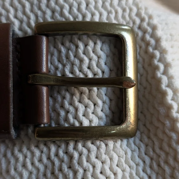 Gap Braided Stretchy Belt Khaki Blue And Red Size Medium/ 40" Inches Nautical - Picture 5 of 5